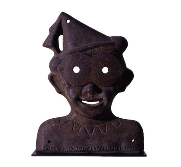 J. T. Dickman Clown Shooting Gallery Target, ca. 1911 Los Angeles Cast Iron 20 x 15 x 2 in. (50.8 x 38.1 x 5.1 cm.)