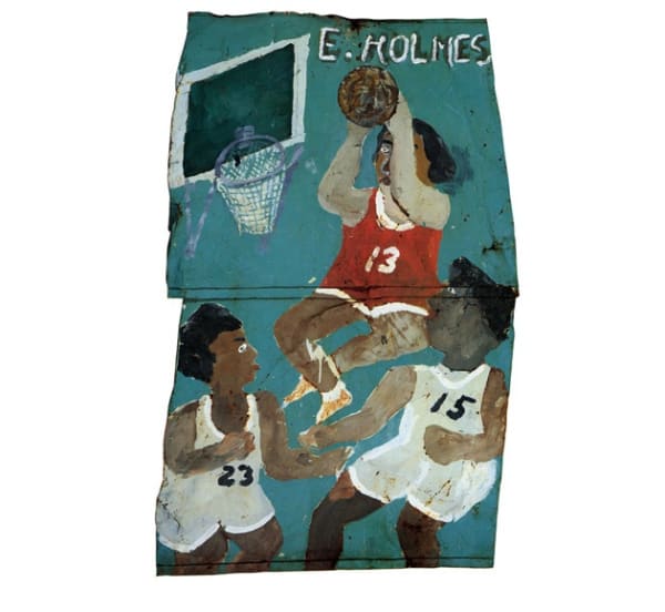 Sam Doyle E. Holmes, ca. 1978-81 Enamel on sheet tin 56 x 36 in. (142.2 x 91.4 cm.)