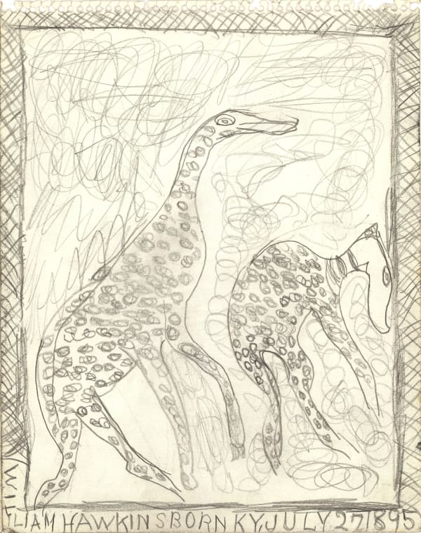 Two Giraffes Graphite on paper 14 x 11 in. (35.6 x 27.9 cm) (WH 439)