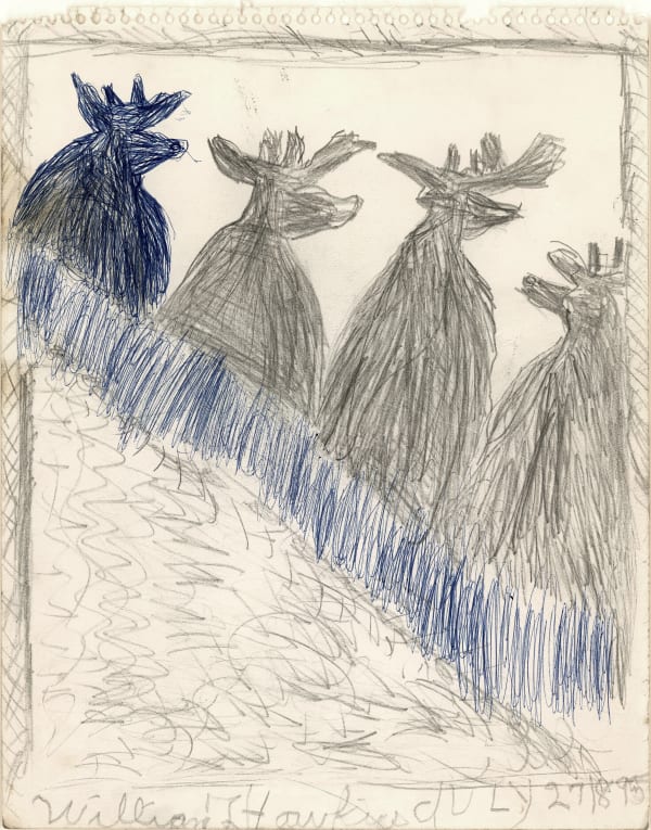 Four Cowheads Ballpoint pen and graphite on paper 14 x 11 in. (35.6 x 27.9 cm) (WH 454)