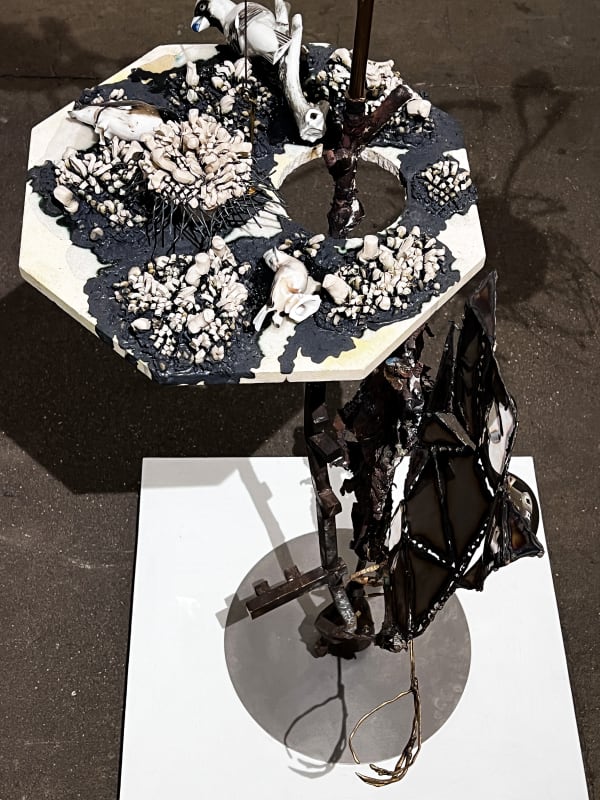 Jon Kessler Owl, 2021-22 Mixed media 18 1/2 x 28 in. (47 x 71.1 cm.) 72 x 36 in. (182.9 x 91.4 cm.)