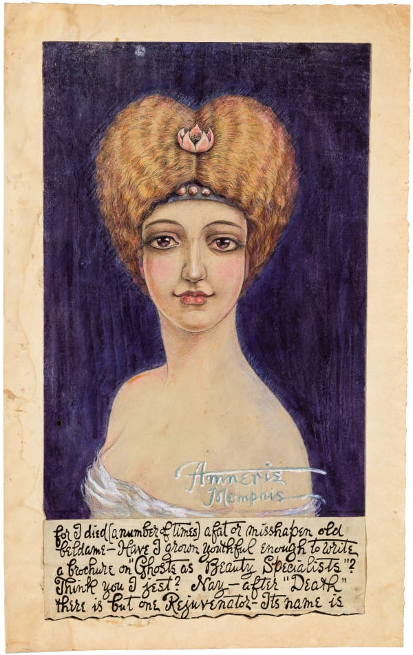 Ghosts as Beauty Specialists, ca. 1919 - 1925 Watercolor, ink, colored pencil, and gouache on paper 17 x 10 3/4 in. (43.2 x 27.3 cm.) (GWa 30) SOLD