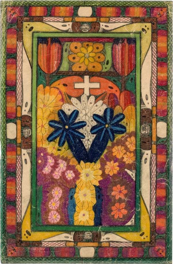 Adolf Wölfli Untitled (Five Flowers), 1928 Colored pencil on paper 18 3/4 x 12 in. (47.6 x 30.5 cm.) (WO2-SvR)