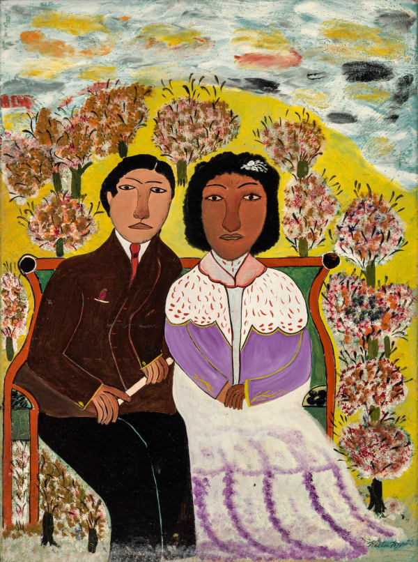 Hector Hyppolite Deux Loas (Two Spirits), ca. 1945-46 Oil on cardboard 21 1/8 x 28 1/8 in. (53.7 x 71.4 cm.) (HH4-SvR) SOLD