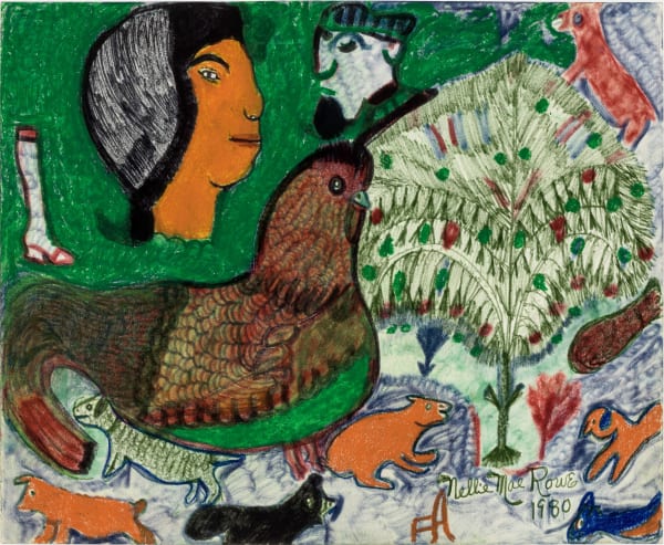 Nellie Mae Rowe Barnyard, 1980 Drawing on paper 24 x 21 3/4 in. (61 x 55.2 cm.) (NMR7-SvR) SOLD