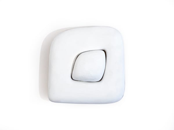 Untitled, 2022 Carved wood, paper, and acrylic 6 1/4 x 6 x 1 1/4 in. (15.9 x 15.2 x 3.2 cm.) (KBB 14) DETAIL IMAGES