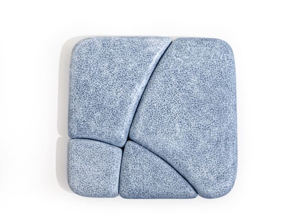 Untitled, 2022 Carved wood, paper, and acrylic 10 1/2 x 10 3/4 x 1 in. (26.7 x 27.3 x 2.5 cm.) (KBB 24) DETAIL IMAGES SOLD