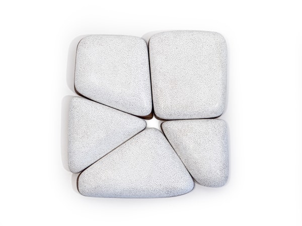 Untitled, 2022 Carved wood, paper, and acrylic paint. 8 x 8 1/2 x 1 in. (20.3 x 21.6 x 2.5 cm.) (KBB 29) DETAIL IMAGES