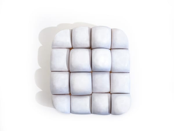 Untitled , 2022 Carved wood, paper, and acrylic paint. 9 x 8 x 3 in. (22.9 x 20.3 x 7.6 cm.) (KBB 25) DETAIL IMAGES