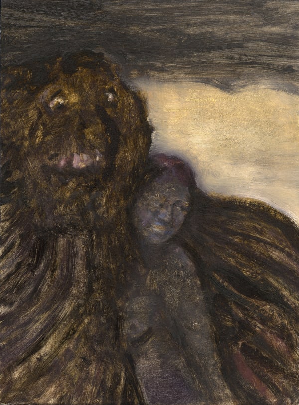 Discreet Perverts, 2022 Oil on panel 8 x 6 x 3/4 in. (20.3 x 15.2 x 1.9 cm.) (LIv 18) SOLD