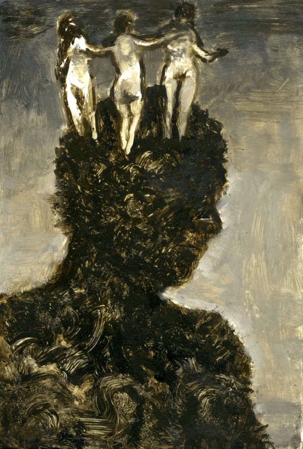 Private Thoughts, 2022 Oil on panel 6 x 4 x 3/4 in. (15.2 x 10.2 x 1.9 cm.) (LIv 5)