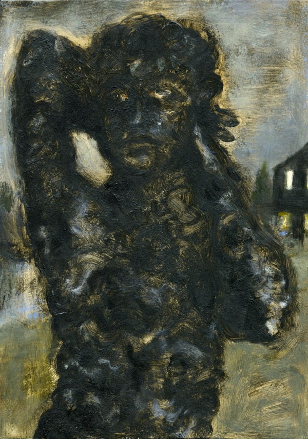 Flirt, 2022 Oil on panel 7 x 5 x 3/4 in. (17.8 x 12.7 x 1.9 cm.) (LIv 12) SOLD