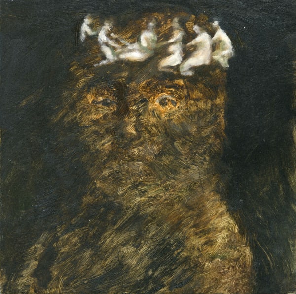 Crown, 2022 Oil on panel 6 x 6 x 3/4 in. (15.2 x 15.2 x 1.9 cm.) (LIv 13)