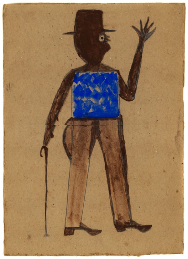 Untitled (Man with Blue Torso), ca. 1939-42 Poster paint and graphite on found cardboard 13 x 9 1/2 in. (33 x 24.1 cm.) (BT 43)