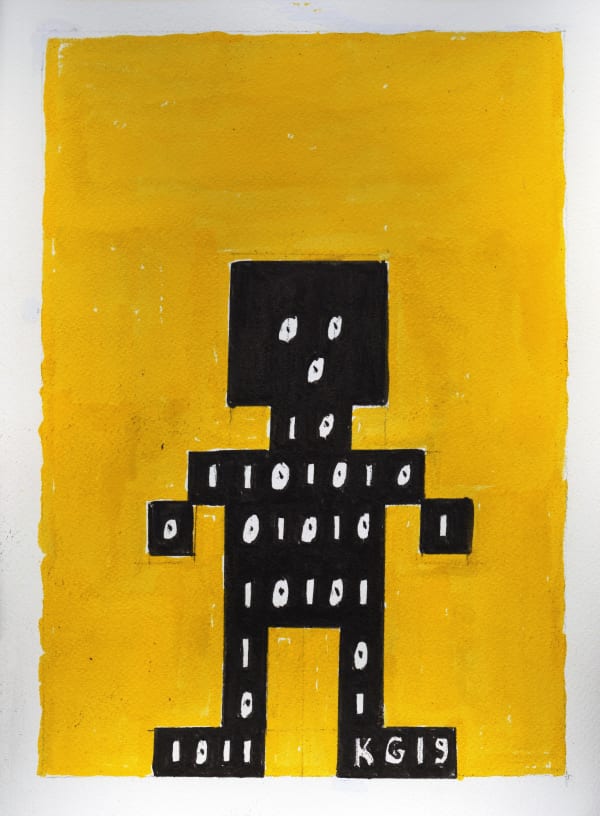 Untitled (Binary Code Variation), 2019 Ink on paper 12 1/4 x 9 in. (31.1 x 22.9 cm.) (KG 448)