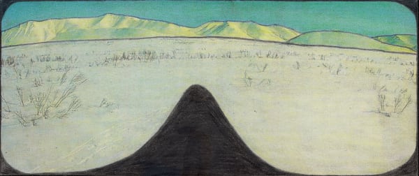 Untitled, 2019 Graphite and colored pencils on newsprint clip mounted on paper 3.3 x 7.7 in. (8.3 x 19.6 cm) (LpS 342)