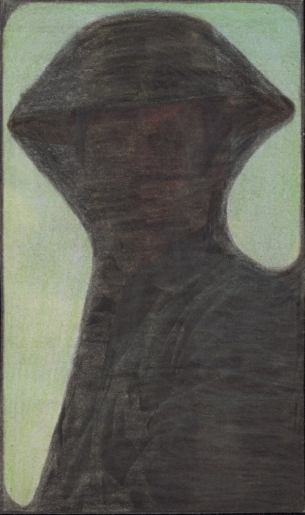 Untitled, 2020 Graphite and colored pencils on newsprint clip mounted on paper 4.8 x 2.8 in. (12.2 x 7.2 cm) (LpS 347)