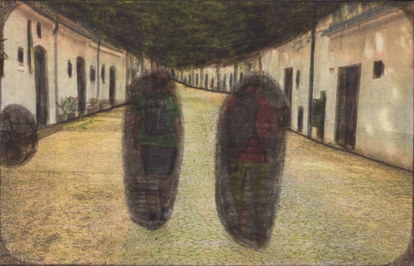 Untitled, 2020 Graphite and colored pencils on newsprint clip mounted on paper 3 1/8 x 4 3/4 in. (7.7 x 11.9 cm.) (LpS 377)