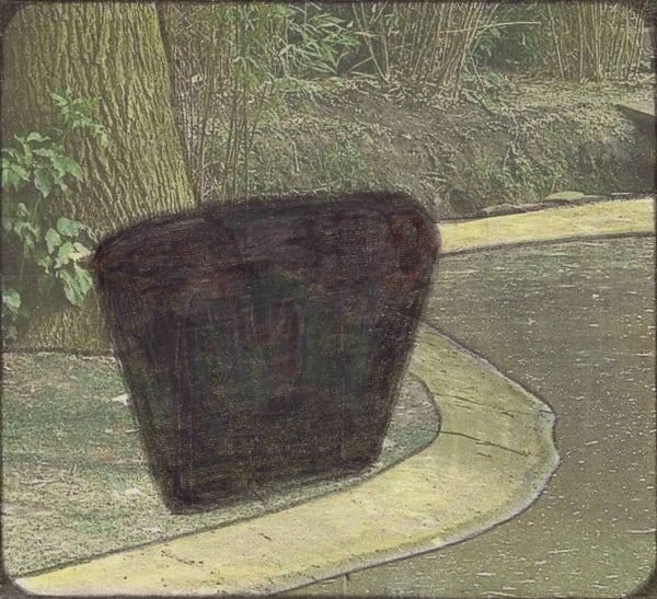 Untitled, 2021 Graphite and colored pencils on newsprint clip mounted on paper 3 3/4 x 4 1/8 in. (9.6 x 10.6 cm.) (LpS 393)