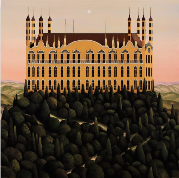 Isolated Palace 3, 2023 Acrylic and gouache on panel 24 x 24 in. (61 x 61 cm) (Hyd 16) SOLD
