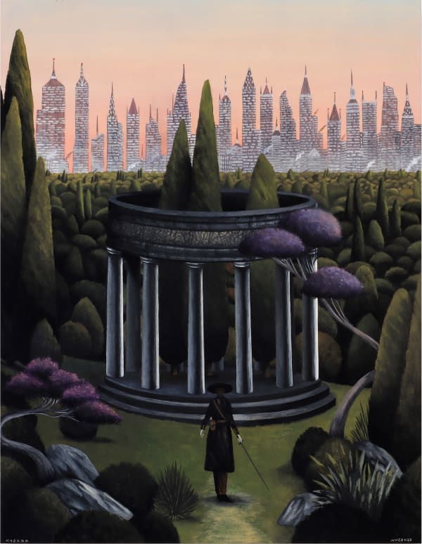 Navigator, 2023 Gouache and acrylic on wood panel 18 x 14 in. (45.7 x 35.6 cm) (Hyd 9) ON LOAN