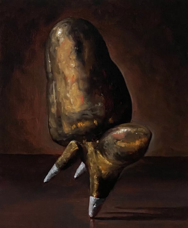 Raindrops at the Beach, 2023 Oil on linen 12 x 10 in. (30.5 x 25.4 cm.) (WTh 6)