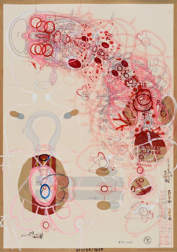 Untitled, 2013 India ink, acrylic, and collage on paper 33 1/8 x 23 3/8 in. (84 x 59.5 cm) (LPln 2)