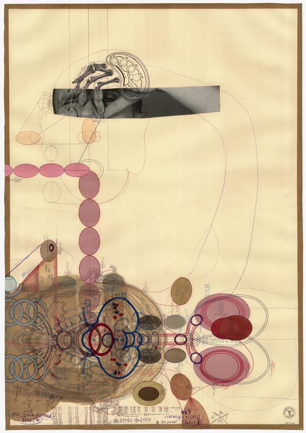 Untitled, 2020 India ink, acrylic, and collage on paper 39 3/8 x 27 1/2 in. (100 x 70 cm) (LPln 1)