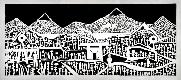 Untitled (Alien Landscape), 2008 Acrylic on Masonite 48 x 108 in. (121.9 x 274.3 cm) (KG 441)