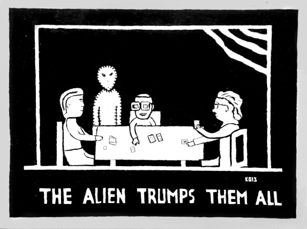 Untitled ("The Alien Trumps Them All"), 2013 Acrylic on canvas 36 x 48 in. (91.4 x 121.9 cm) (KG 692)
