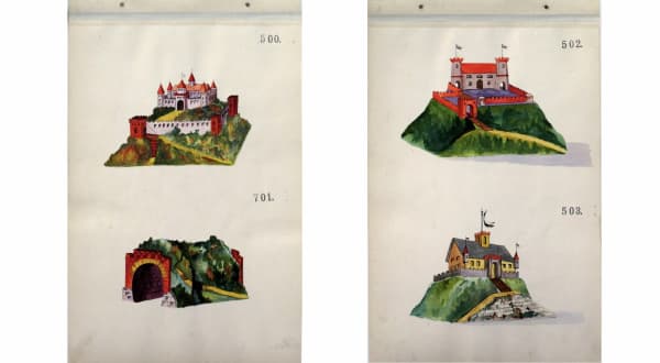 Castle on Motte and Railroad Tunnel / Castle and Small Castle on Mottes (ArU 447)