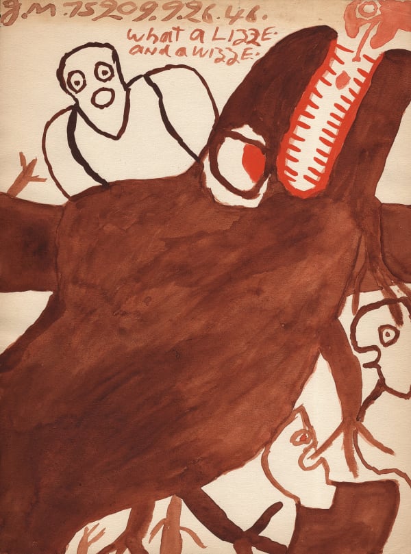 What a lizze and a wizze, 1946 Ink and tempera on paper 9 x 12 in. (22.9 x 30.5 cm) (JMS 45) SOLD