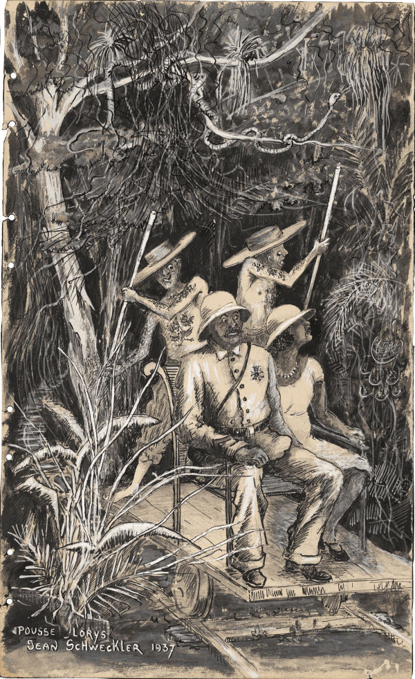 Pousse Lorys, 1937 India ink and white gouache on paper 8 1/2 x 14 in. (21.6 x 35.6 cm) (JS 02) NFS