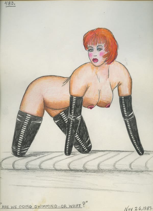 Are We Going Swimming or What?, 1987 Graphite and colored pencil on paper 12 x 9 in. (30.5 x 22.9 cm) (ArU 465)