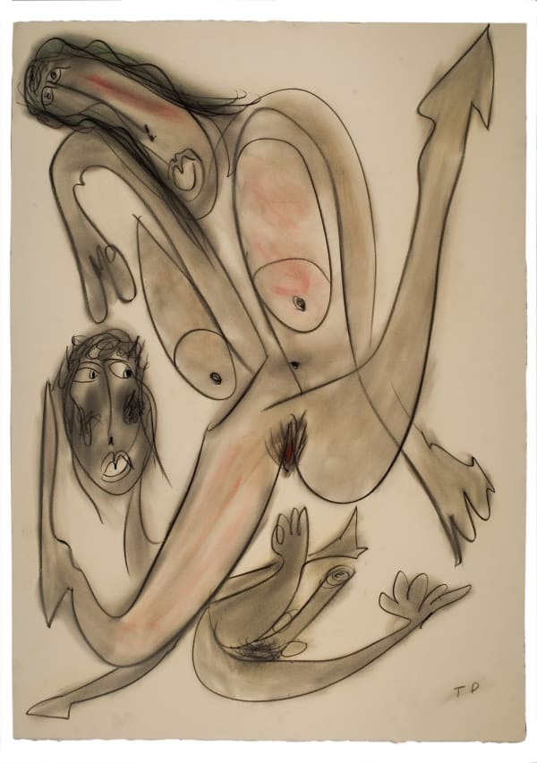 Thornton Dial Untitled (Two Hands Reaching), 1993 Charcoal and pastel on paper 41 3/4 x 29 1/2 in. (106 x 74.9 cm) (TD 7)