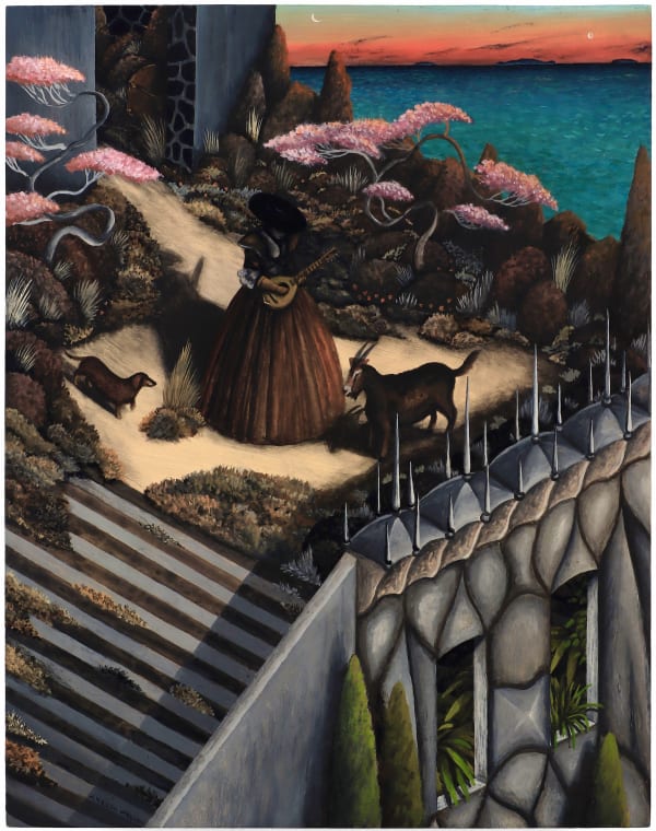 Mandolin Player 14 x 11 x 2 in. (35.6 x 27.9 x 5.1 cm) (Hyd 42) SOLD