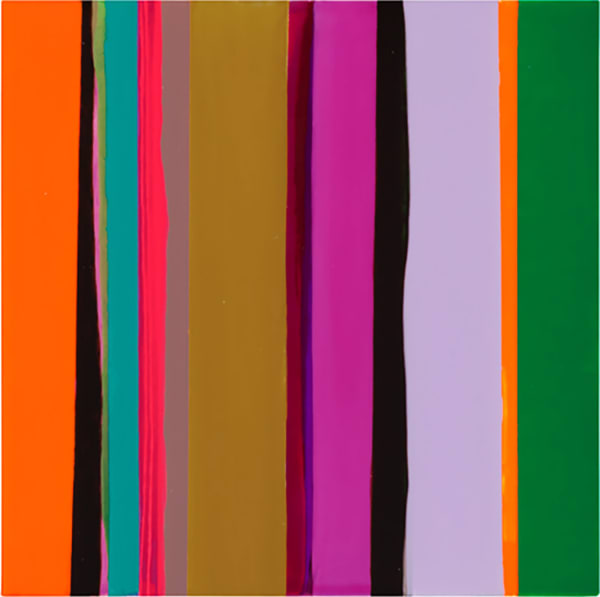 STRIPES WITH LAVENDER, 2016 Acrylic on wood panel 12 x 12 in 30.5 x 30.5 cm HS 56