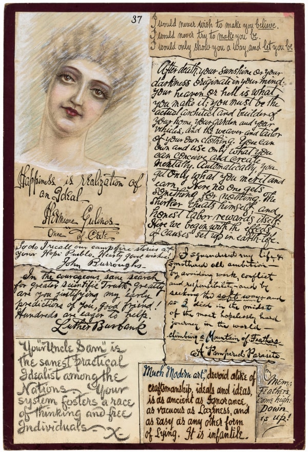 “Happiness Is Realization of an Ideal” , ca. 1919 - 1925 Ink, pastel, gouache, and Conté crayon on paper 14 1/2 x 10 in. (36.8 x 25.4 cm.) (GWa 23)