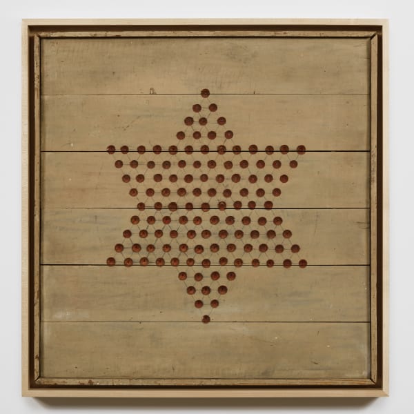 Chinese Checkers Game Board, ca. 1930 - 40 Light grey wash on wood panel 20 3/4 x 21 1/4 x 1 1/2 in. (52.7 x 54 x 3.8 cm) (AU 350) SOLD