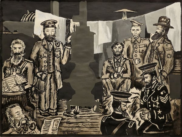 Tengleholz with the Zarlingos, 1954 Ink, gouache and acrylic on sketch paper 8 3/4 x 11 1/2 in. (RK 137)