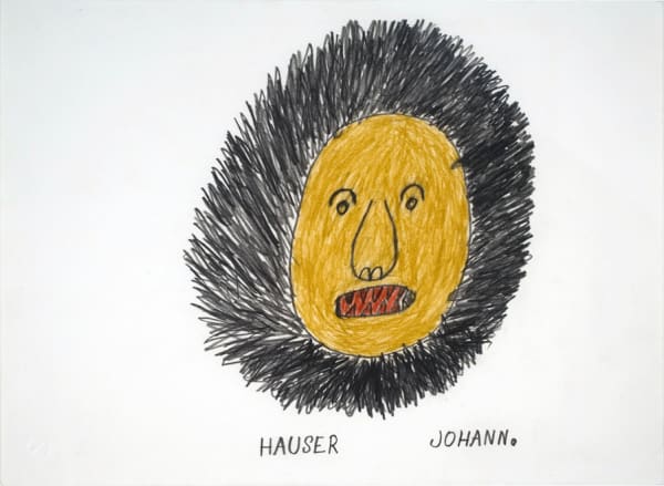 Untitled (Lion Head), 1984 Colored pencil and graphite on paper 11.9 x 15.9 in. (30 x 40 cm.) (JH 4) [Private Collection]