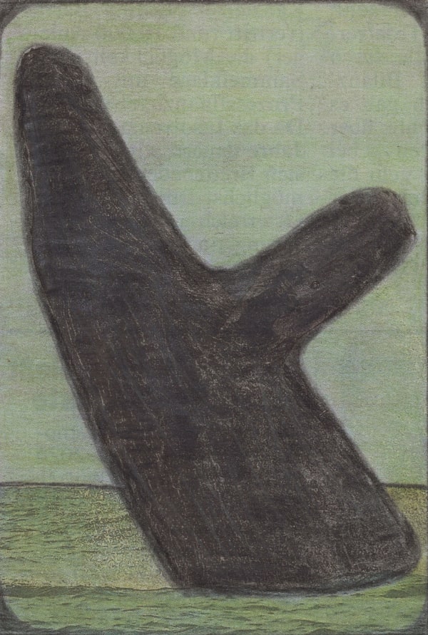 Untitled, 2020 Graphite and colored pencils on newsprint clip mounted on paper 4 1/8 x 2 3/4 in. (10.4 x 7.1 cm.) (LpS 382)