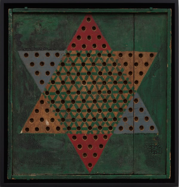 Chinese Checkers Game Board, c. 1930-40 Oil enamel on wood panel 17 x 17 in. 43.2 x 43.2 cm. (AU...
