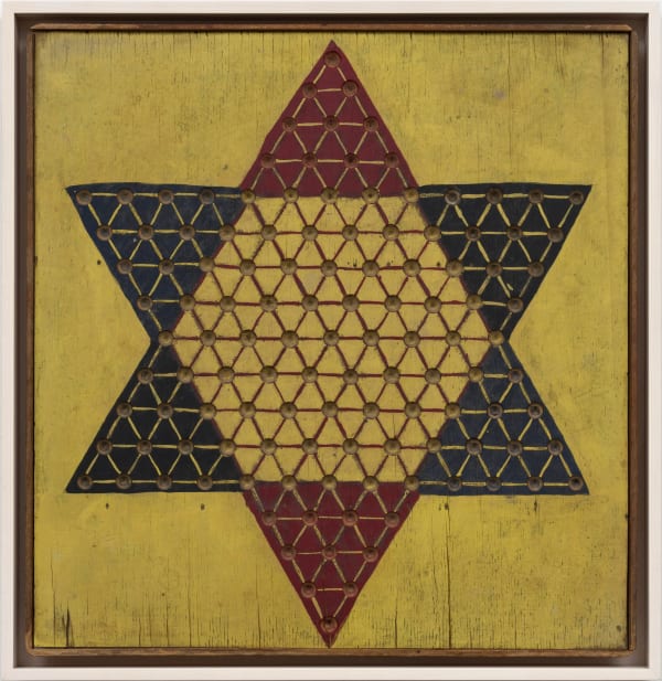 Chinese Checkers Board, c. 1930-40 Oil enamel on wood panel 18 1/2 x 17 3/4 in. 47 x 45.1 cm....