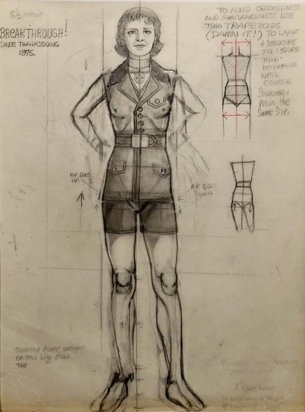 Labor service officer (Willowy Dawn Newkirk), 1979 Pencil on vellum 12 x 9 in. (RK 127)