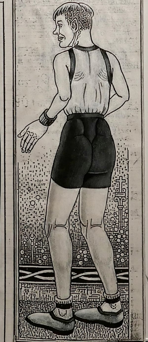 Peekle variation, 1998 Ink and gouache on photocopy 11 x 4 3/4 in. (RK 141)