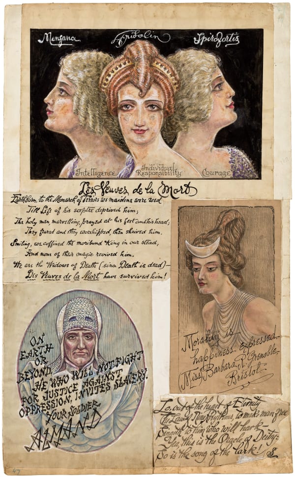 Grant Wallace. “Les Veuves de la Mort”, ca. 1919 - 1925 Ink, watercolor, and gouache on paper 20 1/4 x 12 1/4 in. (51.4 x 31.1 cm.)