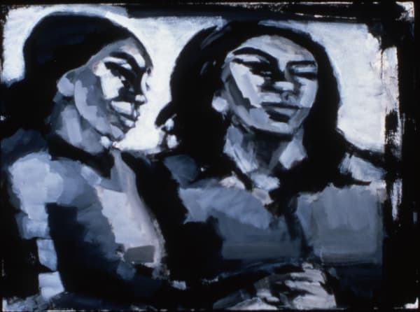 David Rich Conversation , 2001 acrylic on paper 23x30 inches Signed on front lower right