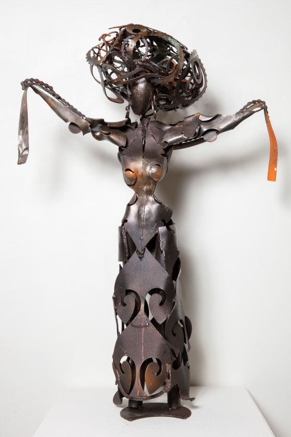 Olu Amoda Liberation , 2021 welded mild steel 37x28x10 inches Signed and dated 2021