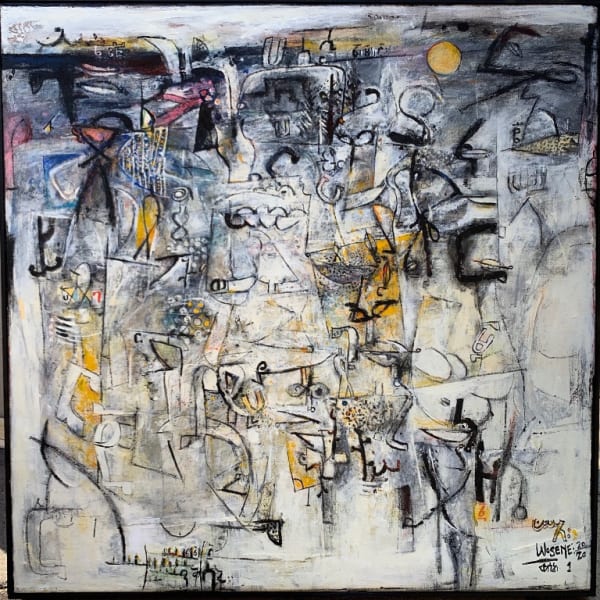 Wosene Worke Kosrof Season of Change VII, 2020 Acrylic on linen 30x30 inches Signed and dated 2020